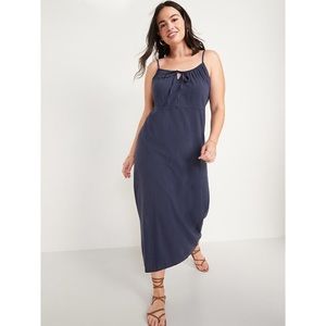 NWT Old Navy BLACK Crinkled Maxi Cami Shift Dress Black Jack